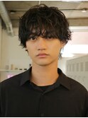 ラフにキマる無造作パーマのマッシュウルフスタイル