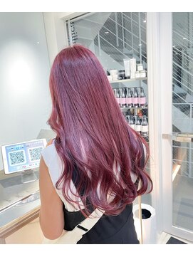ヘアサロン ガリカ 表参道(hair salon Gallica) 派手髪ピンクパープルゆる巻きロング