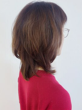 大人のくびれミディアム☆似合わせ/大人ヘア/明るい白髪染め