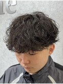 強めの無造作シャドウパーマ名古屋栄メンズパーマ