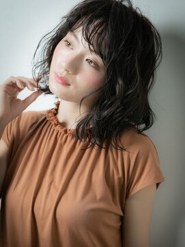 カバーヘア ブリス 大宮西口(COVER HAIR bliss) アッシュブラックくせ毛風小顔くびれヘア202v大宮20代30代40代