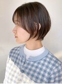 ブラウンショート_外ハネボブセクションカラー_ba377711