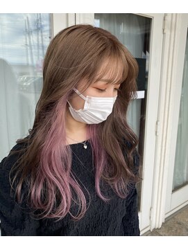 ユニバーストーキョー 池袋東口店(universe tokyo) アッシュベージュ×インナー紅芋color【池袋/インナーカラー】