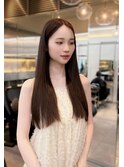 大人ブラウン_前髪マチルダボブピンクベージュ