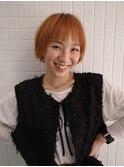 【マッシュショート/阿部達哉】オレンジブラウン/ブリーチ