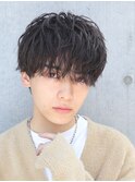 ソフトツイストスパイラル マッシュ 無造作パーマ