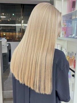 ベレーザ 渋谷(BELEZA) 8330渋谷ブロンドホワイトアッシュ髪質改善ストレート韓国ヘア