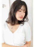 韓国風毛先パーマエアリーミディウェットヘアZ戸頭20代30代40代