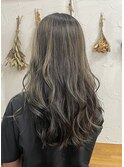 2024　ロングレイヤー×ハイライト×グレージュ