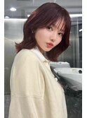 カシスピンクブラウン　レイヤーボブ 【韓国ヘア 大阪 梅田】