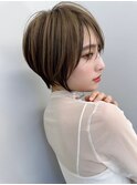 くすみベージュマロンベージュホワイトブロンド細めハイライト