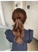 ポニーテール　アップヘア　お呼ばれ　デート