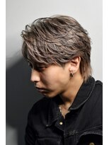 メンズオルズ 渋谷(MEN'S ALLZ)&nbsp;ミルクティーベージュローライト毛流れフェザーショートウルフ