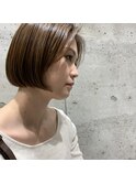 ミニボブ小顔暗髪切りっぱなしボブショートボブ尼崎立花