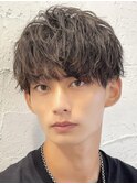 大分緩めツイストスパイラルパーマメンズカット刈り上げマッシュ