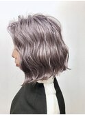 ラベンダーグレー切りっぱなしボブ