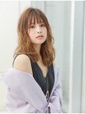 ほつれウェーブ×リラクシーセミディスタイル