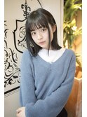 【salon de MiLK 原宿】鎖骨外ハネ耳かけボブ