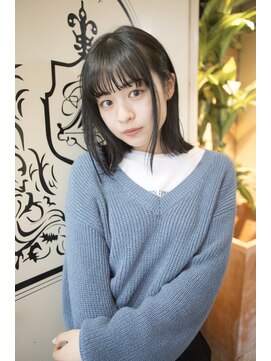 サロンドミルク 原宿(salon de MiLK) 【salon de MiLK 原宿】鎖骨外ハネ耳かけボブ