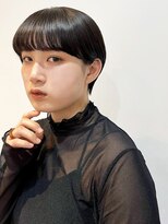 ウクラ バイ レシッド 池袋(uchla by rcid) マッシュルーム丸みショートカットワンカールダークアッシュ前髪