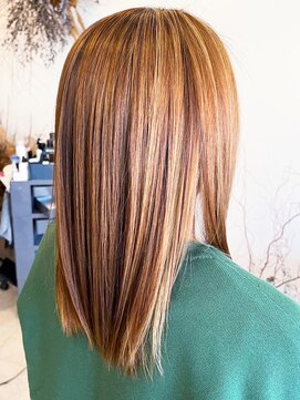 レポヘアー(Repos hair) 30代40代ハイライトバレイヤージュ立体感ブラウンベージュ