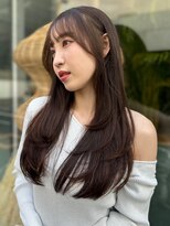 ノイカーム(noi Calm)&nbsp;顔周りレイヤーカットくびれヘアミルクティーベージュカラー