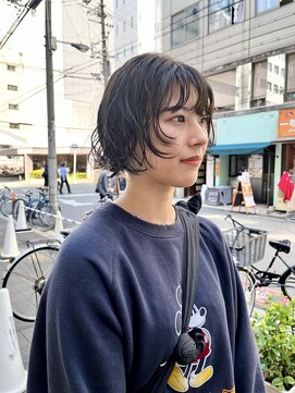 カフ(CAF) CAF FUKO ミニボブ/ゆるパーマ/オリーブカラー/大阪/心斎橋