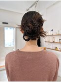 結婚式参列ヘアセットアレンジカチモリヘアレイヤーカット２０代