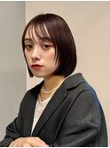 顔周りカット/切りっぱなしボブ/ブラウンカラー