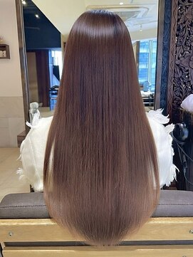 ヘアリゾート粋 ティガ 池袋店(tiga) 艶髪/ロング/ストレート/髪質改善/ミルクティーブラウン