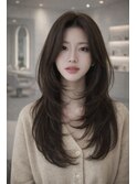 レイヤード/レイヤーカット/韓国パーマ/前髪/ピンクベージュ