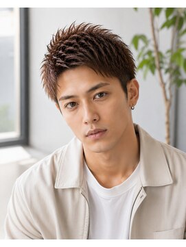メンズバグズ(MEN's Baguz) メンズスパイキーショート束感パーマトレンドヘアスタイル