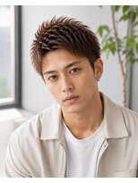 MEN's Baguz MEN'Sカット/ MEN'Sパーマ/ MEN'Sカラー メンズスパイキーショート束感パーマトレンドヘアスタイル