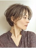 大人ショート　白髪ぼかし　脱白髪染め　ハイライト40代50代60代