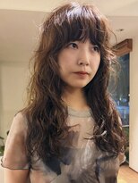 トップヘアー スパアンドリラクゼーション 安城(spa&relaxation)&nbsp;安城ロングレイヤーウルフくせ毛風パーマダークショコラブラウン