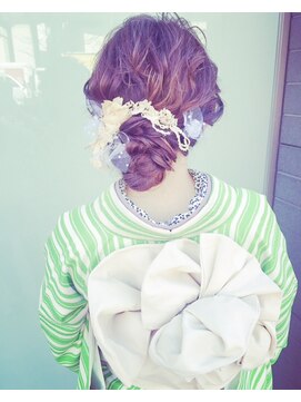 ブラウ ネイル パーティー(Blau Nail Party) 着物にゆるシニオン