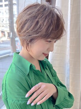 ラ ブレス 天王寺(LaBless) 人気ショートボブ×透け感ベージュ[大人可愛い 20代 30代 40代]