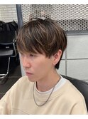 1311グレーベージュハイトーンカラー韓国バーバー短髪ショート