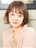 ☆大人可愛い外はねウェーブボブ ハッシュカット20代30代40代