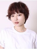 大人ガーリー似合わせカットメルティカラーマッシュショート0105