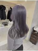 ダブルカラー　ラベンダーアッシュ　艶髪　ツヤカラー