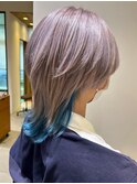 ウルフカット×インナーカラー