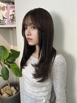 イヴォーク トーキョー(EVOKE TOKYO) レイヤー/ミディアム・ロング/20代/顔周り/ブラウンベージュ