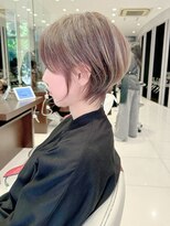 アース 栄店(HAIR&MAKE EARTH) earthショートレイヤーボブミルクティー丸みショートボブ