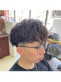 ツーブロ刈り上げ×マッシュパーマ