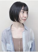 ＊切りっぱなしボブ軽めボブ小顔ボブ顎ラインボブ姫カット黒髪