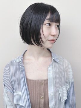 モリオ(morio) ＊切りっぱなしボブ軽めボブ小顔ボブ顎ラインボブ姫カット黒髪