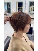 【脱白髪染めハイライト】ショートスタイル　片野
