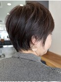 小顔カットショートボブ大人可愛いアッシュオリーブ