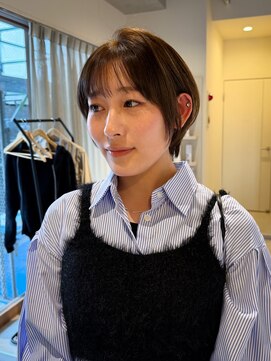 マイン(mine) ショート 丸みショート オリーブブラウンカラー ブラウン